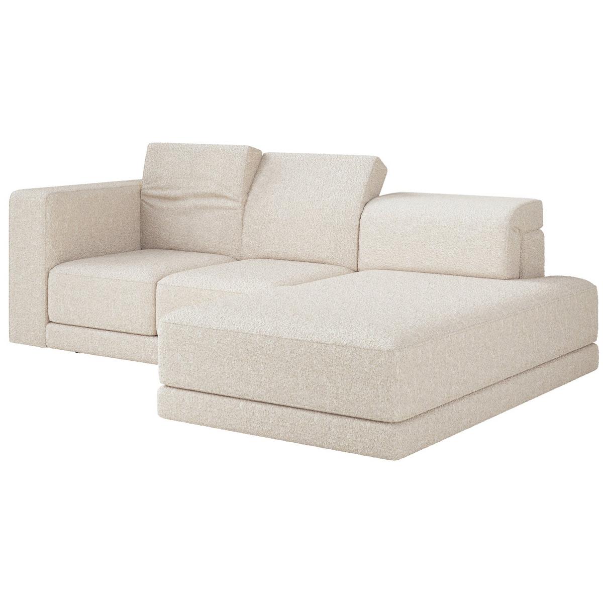 ECKSOFA Novals L-Form, 4-Sitzer, rechts 278 cm - Creme/Schwarz, Holz/Kunststoff (168/278cm) - Selsey