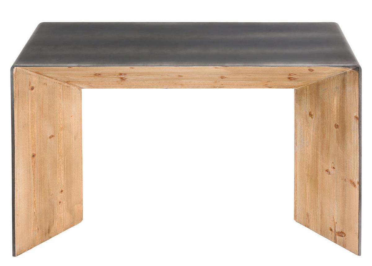KONSOLENTISCH eckig Braun, Metall - Silberfarben/Braun, Holz (40/120/80cm) - MCW