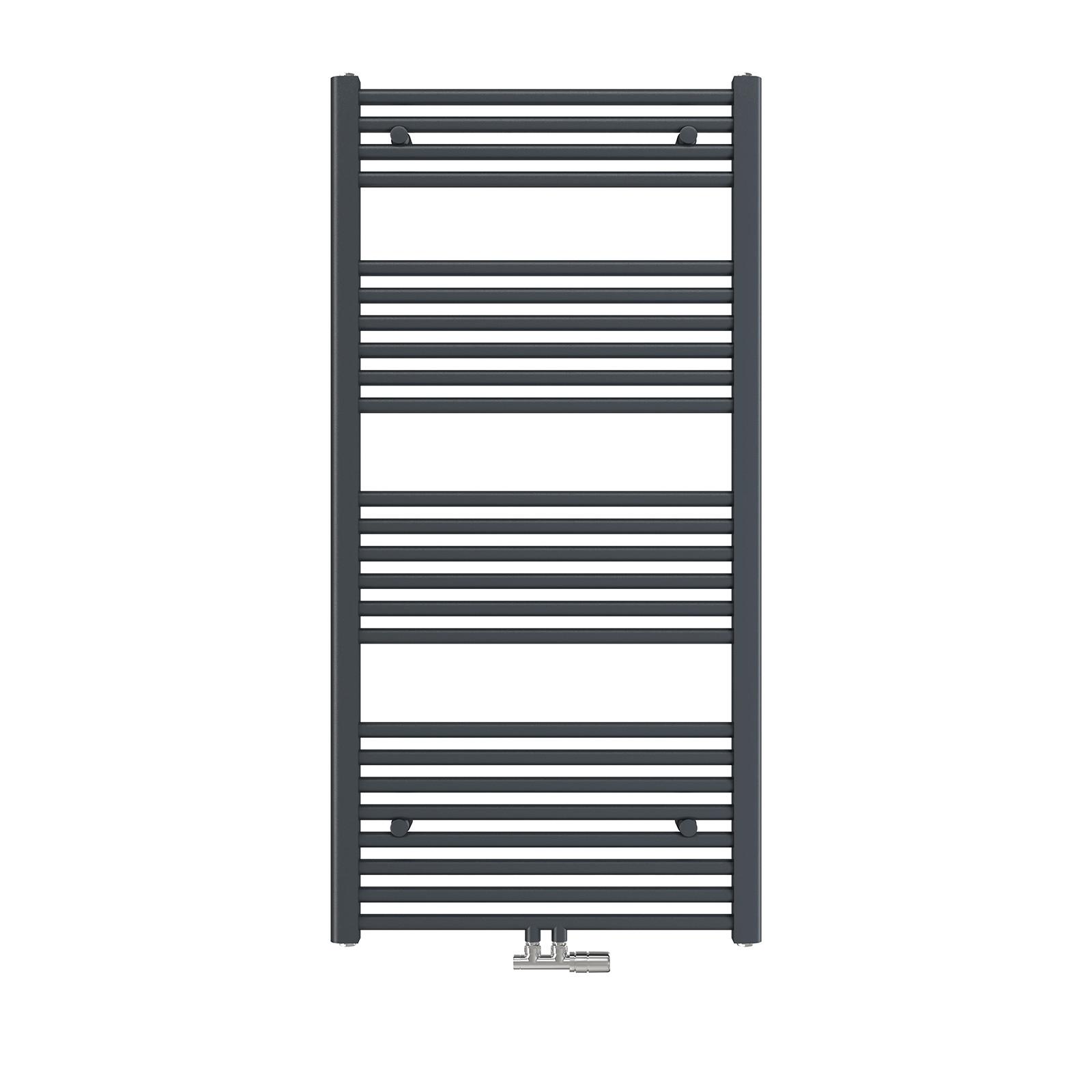 HEIZKÖRPER wasserführender Handtuchheizkörper Anthrazit 120/60/3 cm - Anthrazit, Metall (60/120/3cm) - EMKE