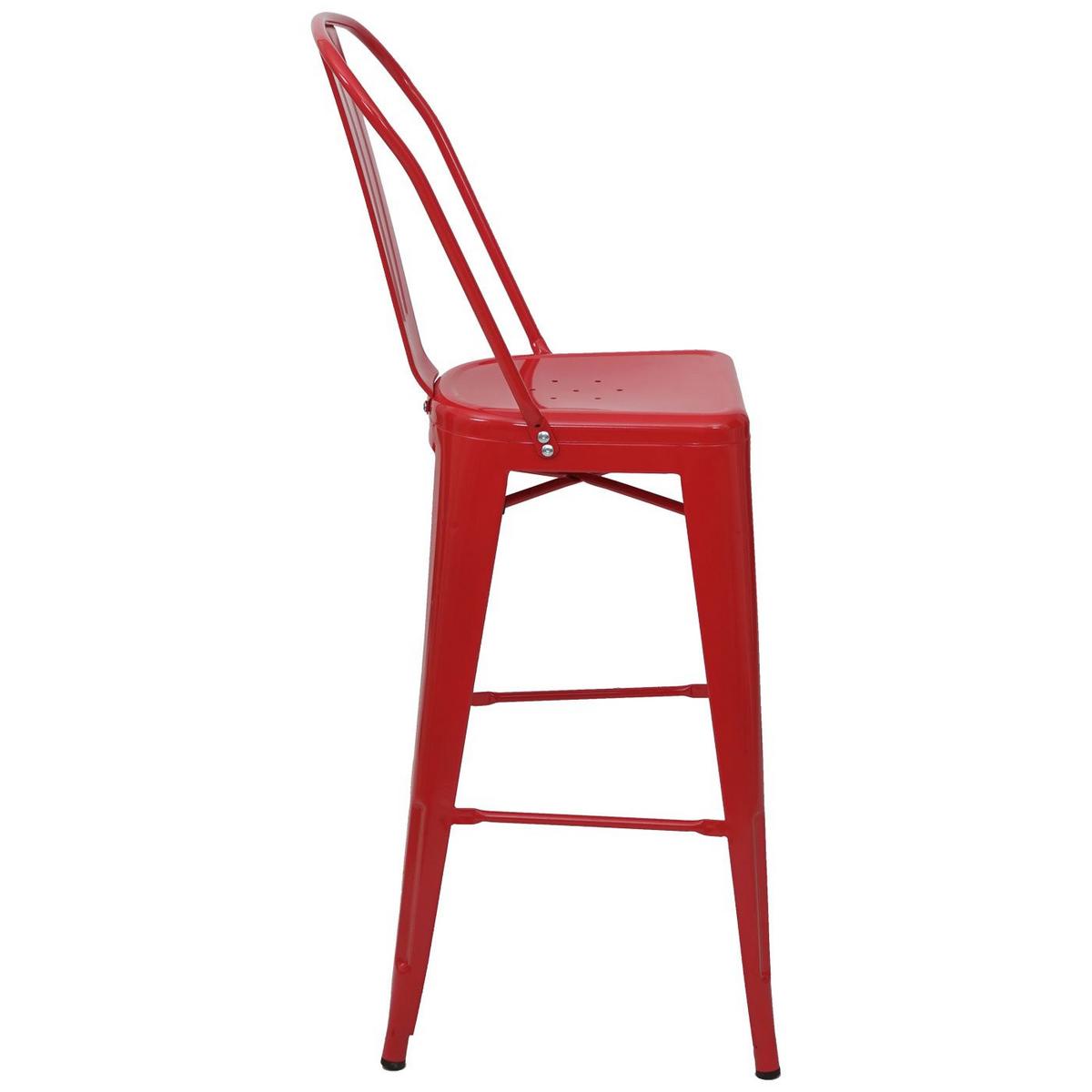 BARHOCKER METALL Rot 4er-Set - Rot, Metall (50/117/45cm) - MCW