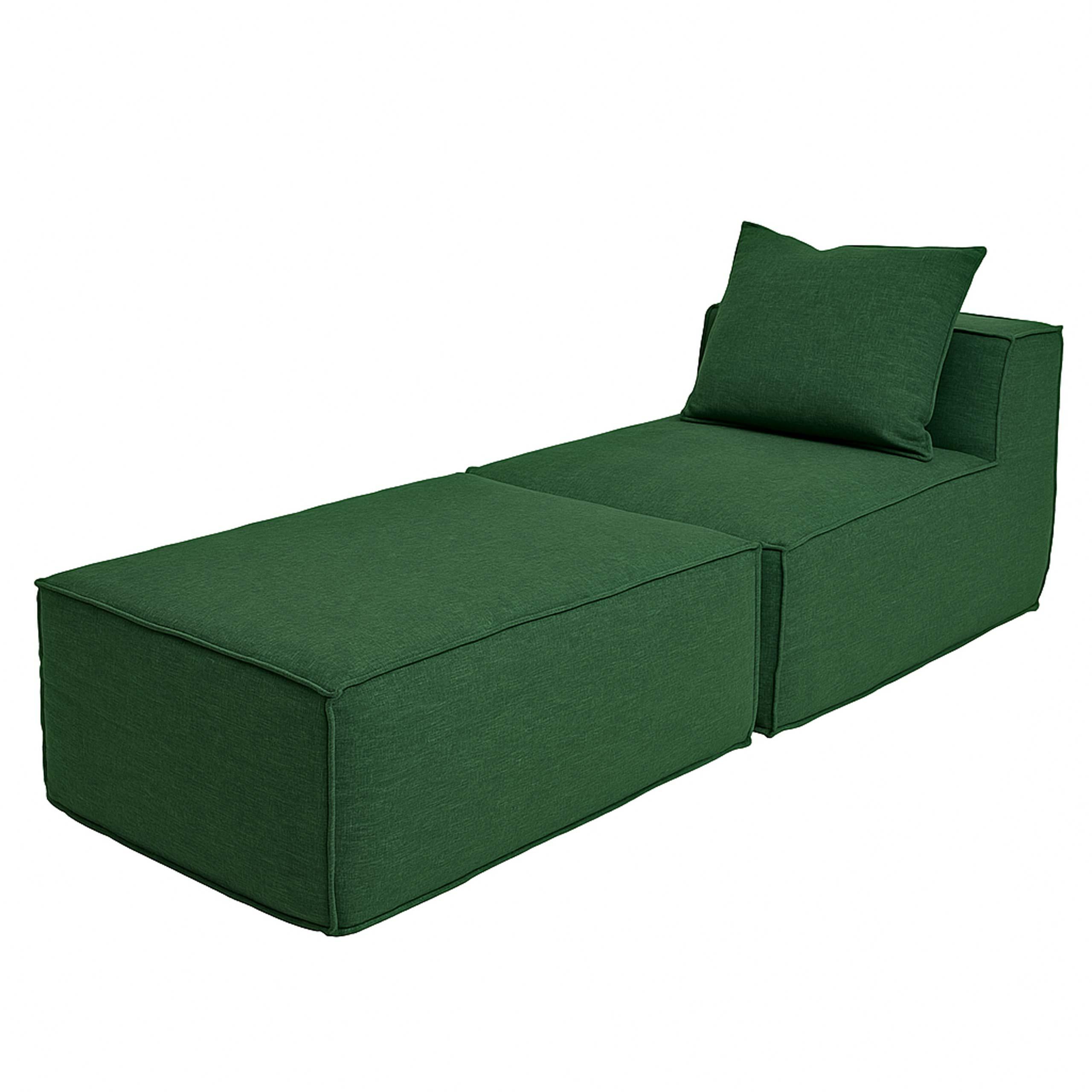 CHAISELONGUE Grün - Grün, Textil (75/63/194cm) - MCW