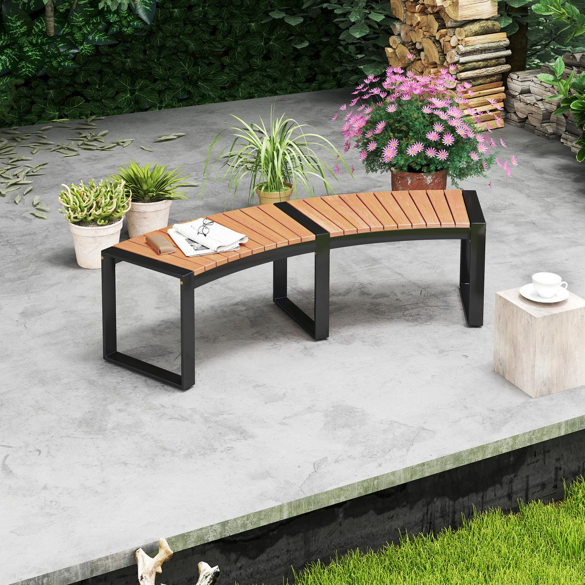GARTENBANK Belastbarkeit 360kg holzfarbe - Naturfarben, Holz (146/45/58cm) - COSTWAY