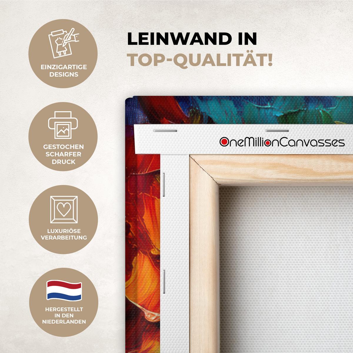 LEINWANDBILD Baum - Kunst - Natur - Sonnenuntergang Wanddeko Schlafzimmer 60x90 cm - Multicolor, Textil (60/90cm) - MuchoWow