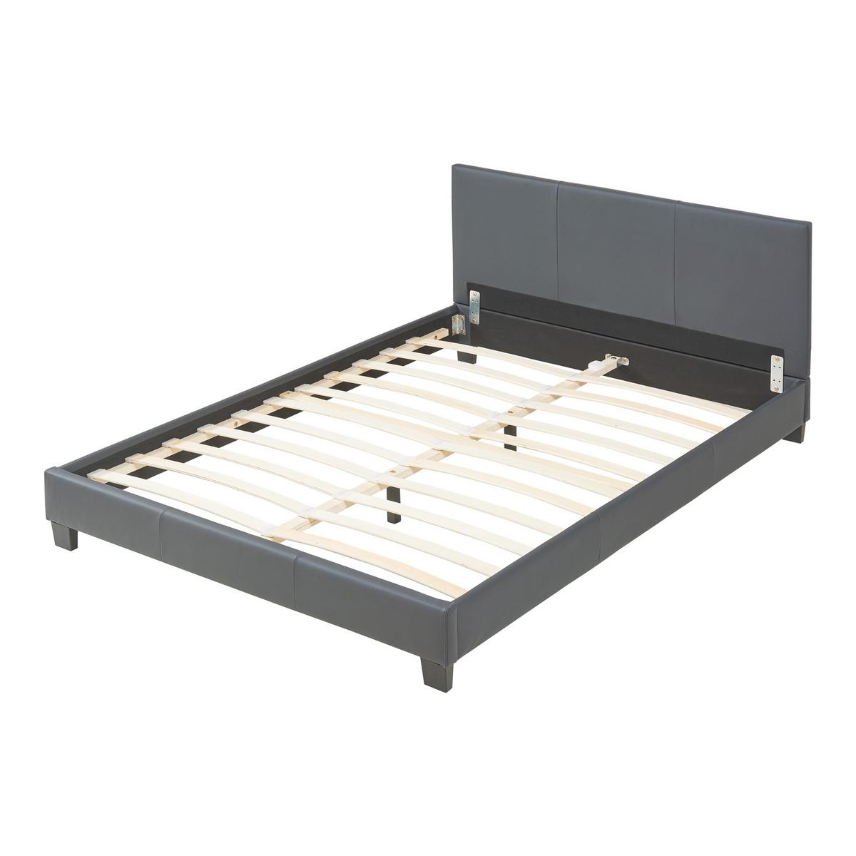 POLSTERBETT Albacete - Dunkelgrau, Textil (140/200cm) - Corium