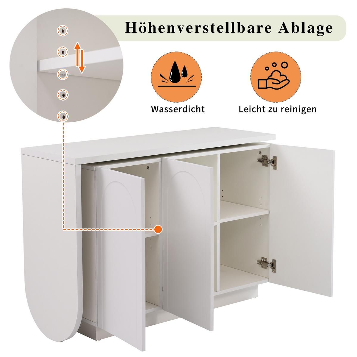 SCHREIBTISCH Weiß mit 360° Drehfunktion Flexibler Eckschreibtisch & Sideboard - Weiß, Holzwerkstoff (40/110/75cm) - Urban Meuble