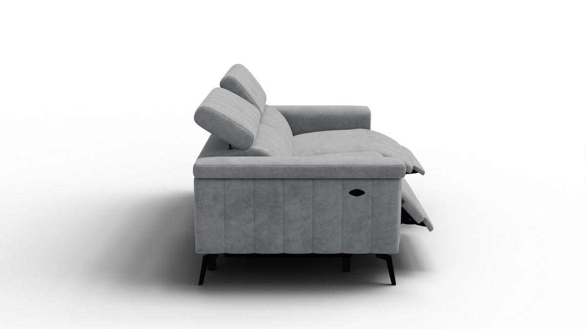RELAXSOFA NORDEL 3-Sitzer, grau - Schwarz/Grau, Holz/Textil (194/80/105cm) - Wozimo