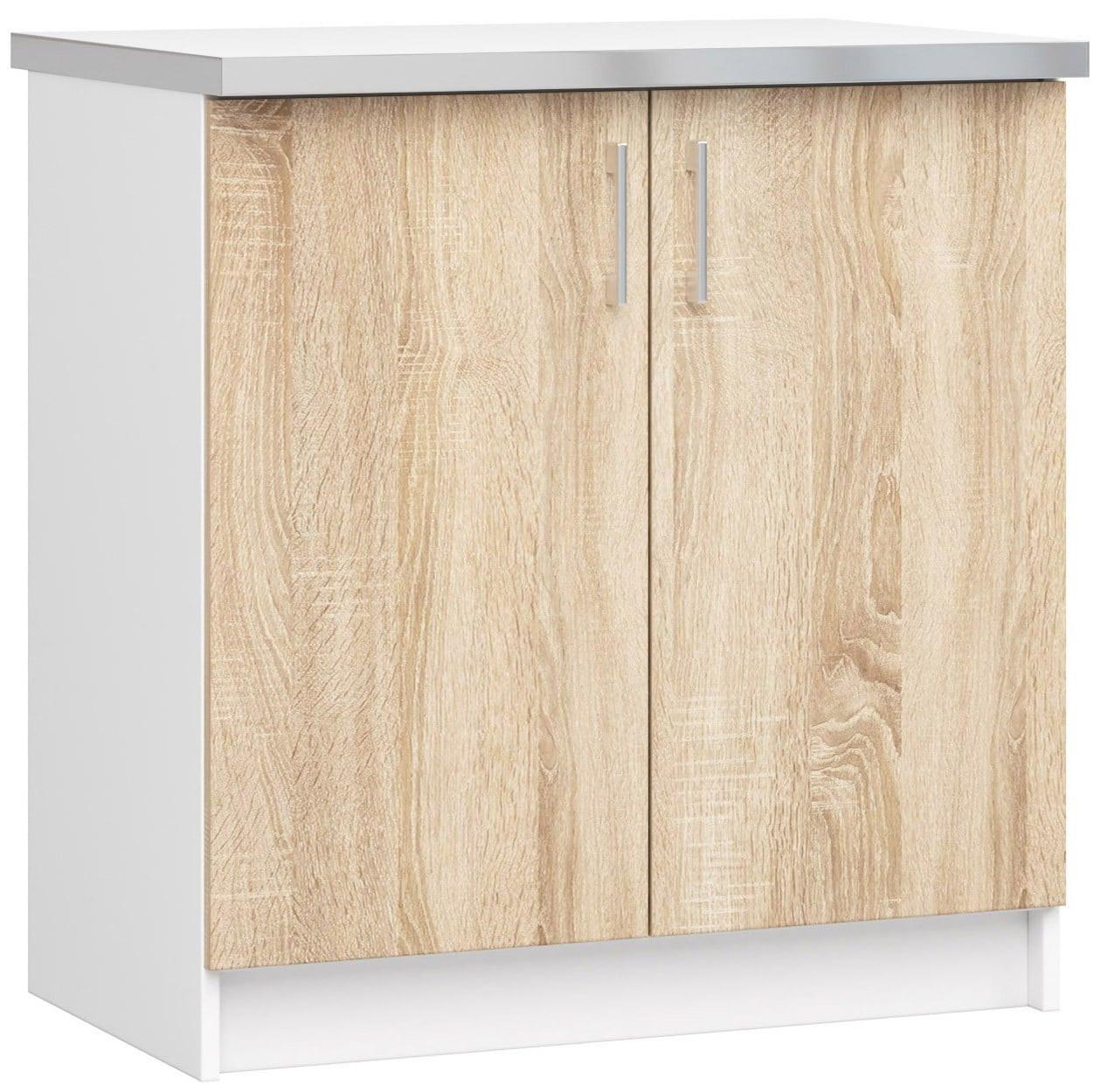 UNTERSCHRANK Weiß, Eiche Sonoma 82/80/44,5 - Weiß/Eiche Artisan, Holzwerkstoff (80/82/44.5cm) - RAUMHIRSCH FURNITURE