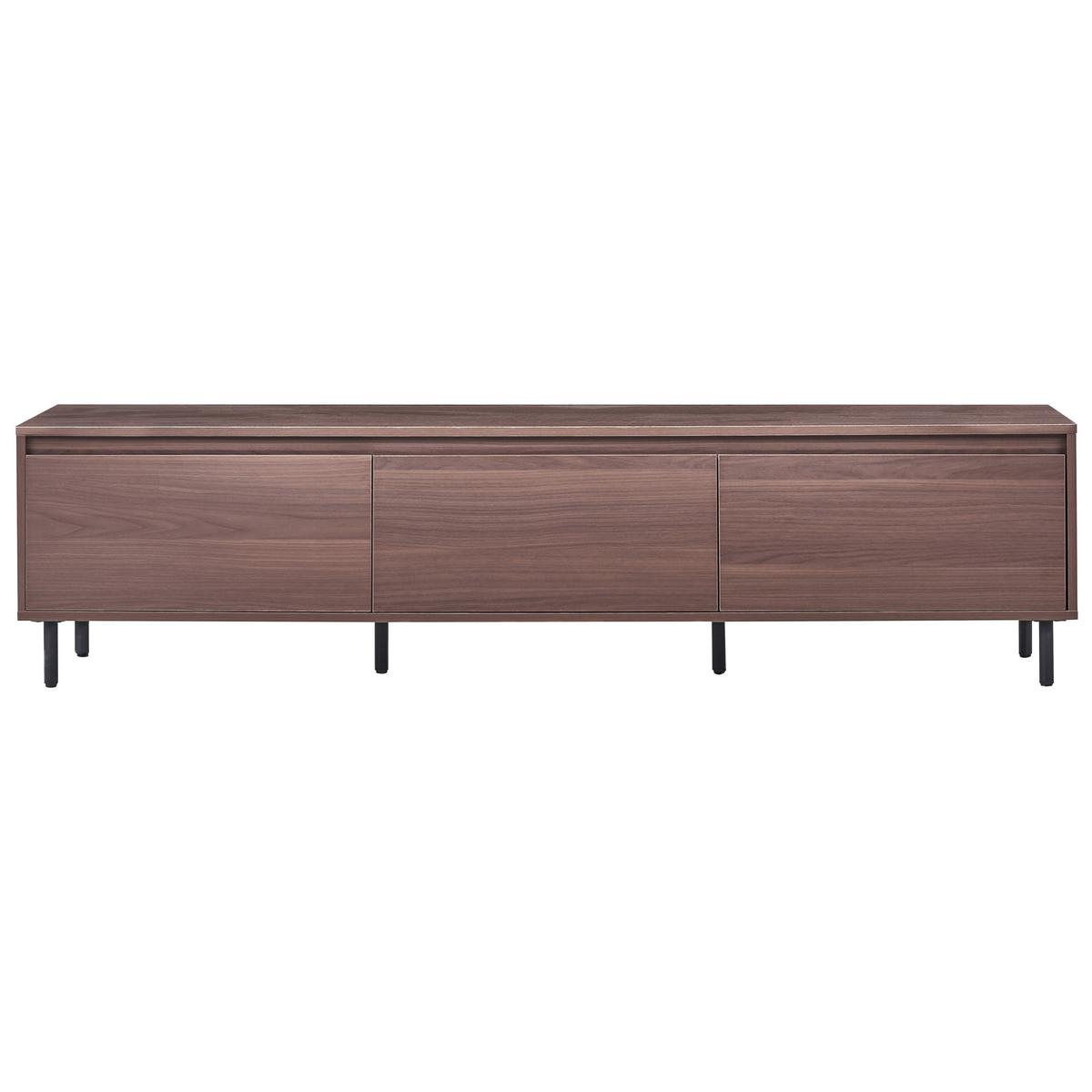 TV-MÖBEL Dunkelbraun Nikea - Schwarz/Braun, Holzwerkstoff (180/45/40cm) - Beliani
