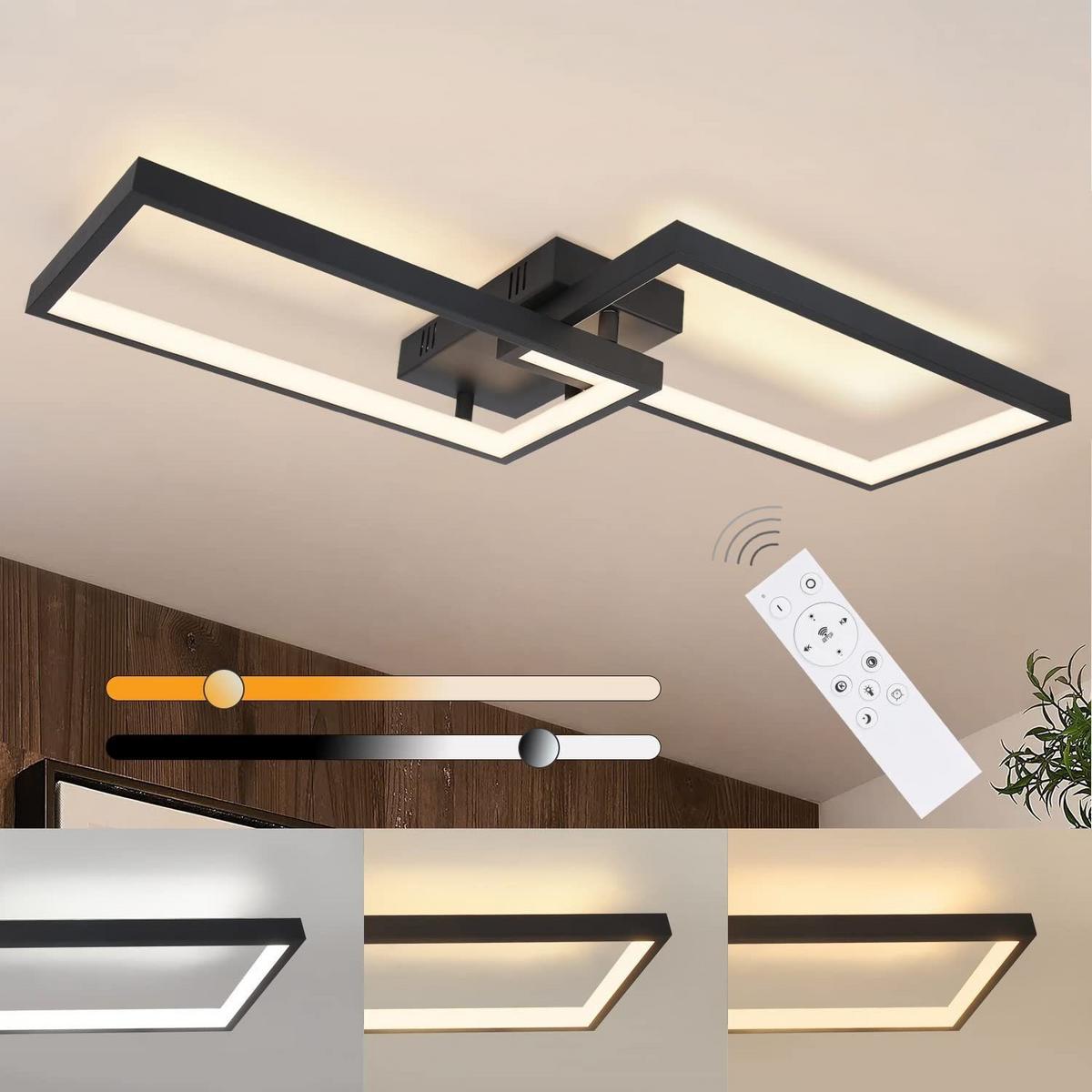 LED-DECKENLEUCHTE Kranzmarck 29/7/60 cm - Schwarz, Metall (60/29/7cm) - ZMH