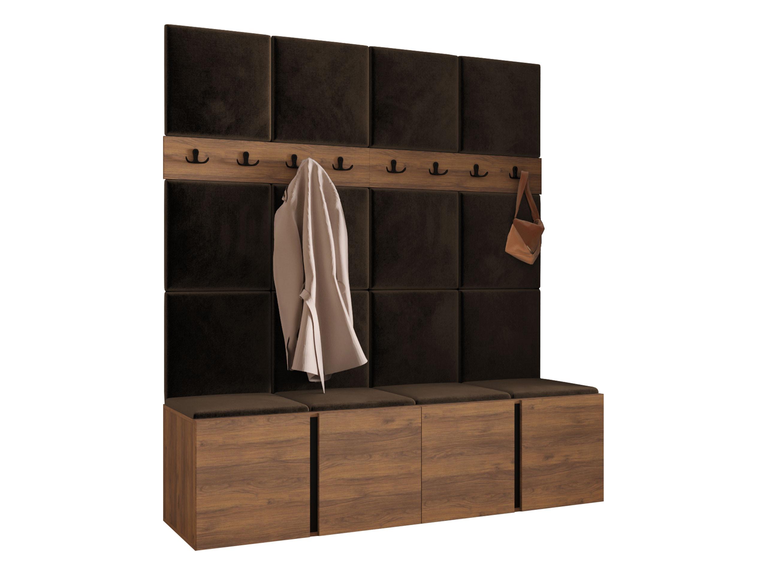 GARDEROBEN-SET Orion V - Nussbaumfarben/Braun, Holzwerkstoff/Kunststoff (168/186/46cm) - MIRJAN24