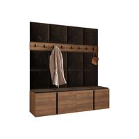 GARDEROBEN-SET Orion V - Nussbaumfarben/Braun, Holzwerkstoff/Kunststoff (168/186/46cm) - MIRJAN24