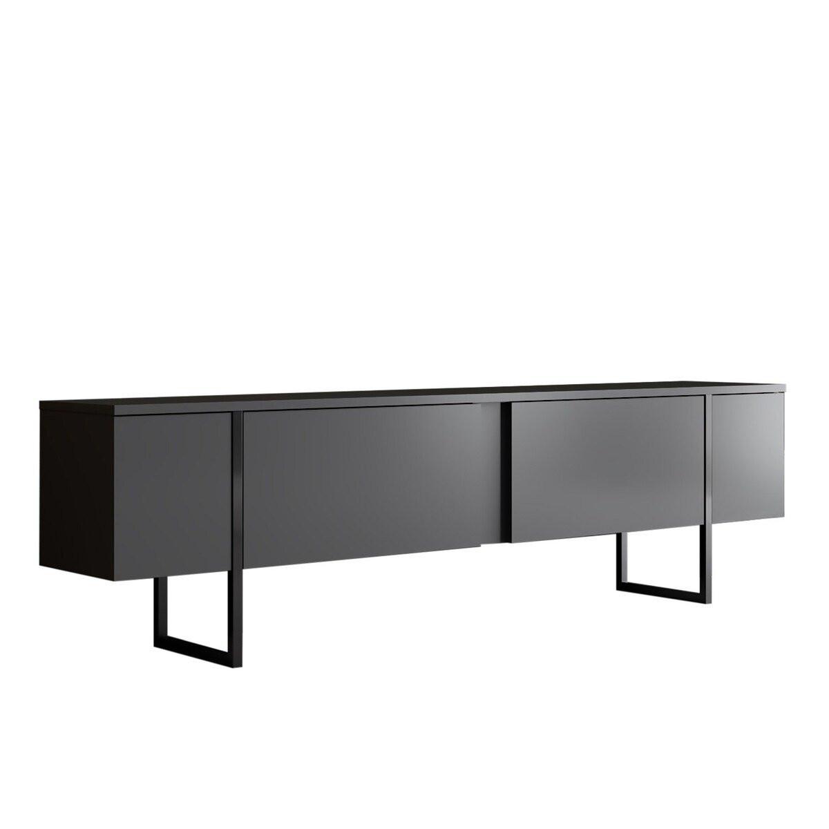 TV-MÖBEL luxe Schwarz - Anthrazit, Holzwerkstoff (180/50/30cm) - Calicosy