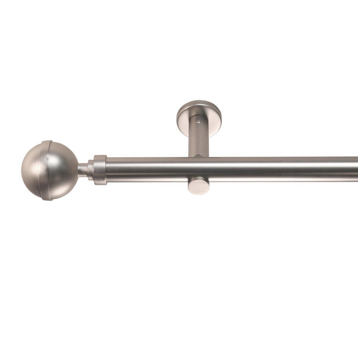 GARDINENSTANGE 1-lauf Kugel - Silberfarben, Metall (430cm) - Deco-Raum
