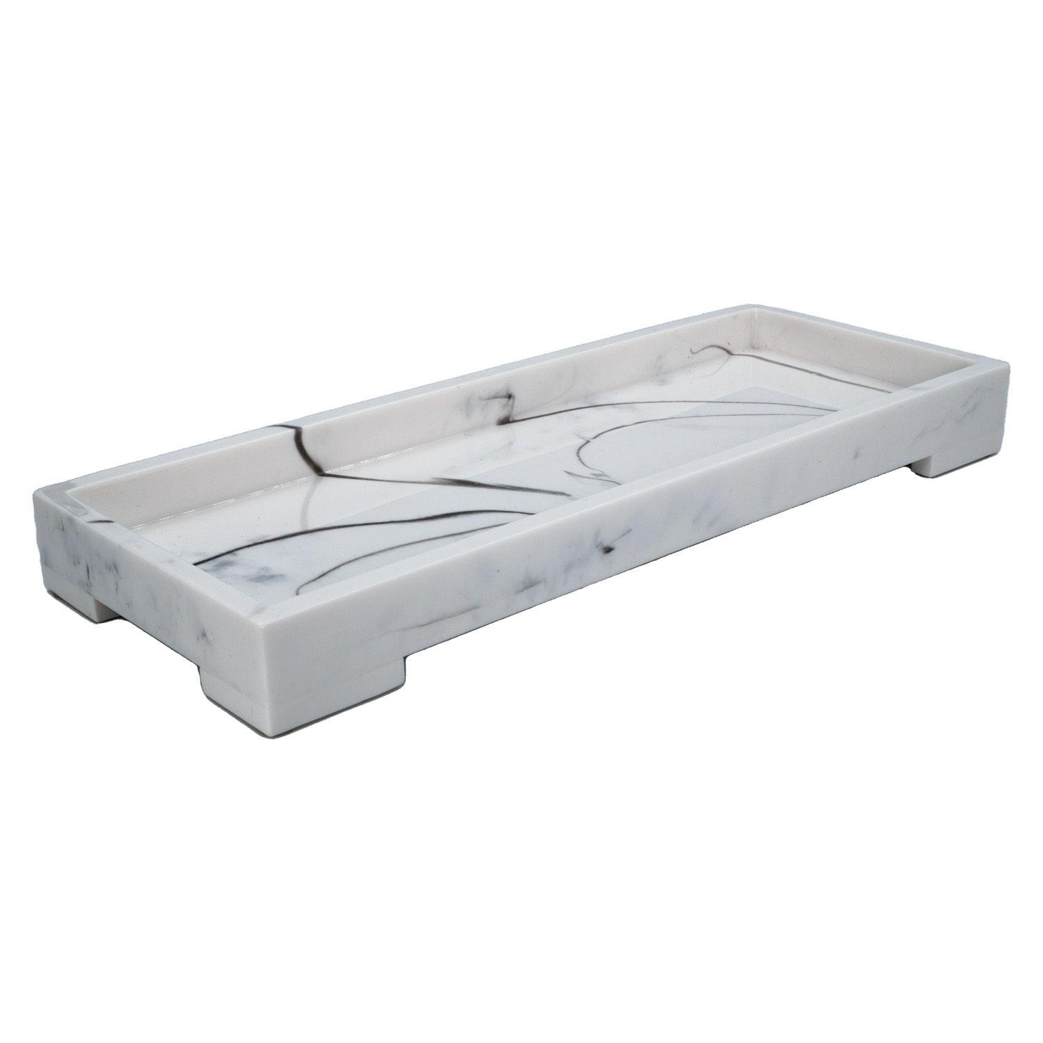 AUFBEWAHRUNGSTABLETT Kosmetik Organizer 29.5/11.2/3 cm - Weiß, Kunststoff (29.5/11.2/3cm) - Intirilife