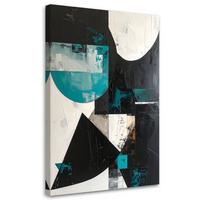 LEINWANDBILD 3D und geometrisch 30x45cm - Türkis, Textil (30/45cm) - Feeby