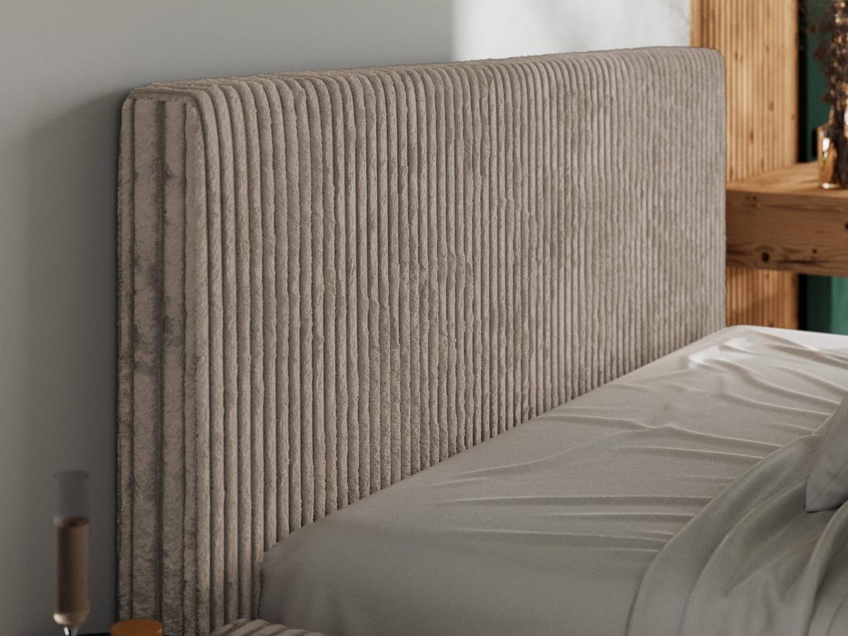 POLSTERBETT TILIANO CLASSIC 200/200 - Hellbraun Cord - Multipocket-Matratze - Hellbraun, Textil (200/200cm) - MKS