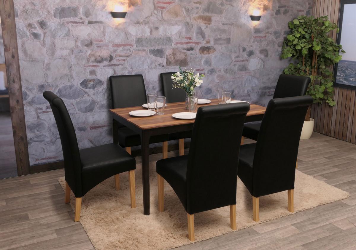 ESSZIMMERSTUHL Schwarz, Braun 6er-Set - Schwarz/Braun, Textil (46/99/50cm) - MCW