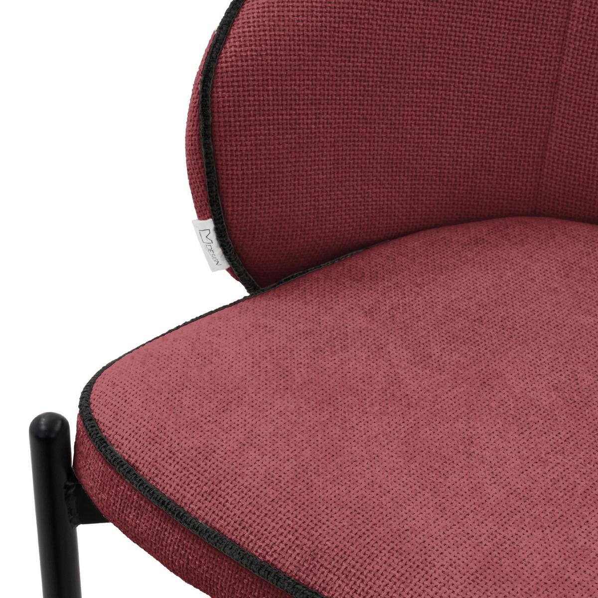 BARHOCKER 2er Set Rot mit Stoffbezug - Rot/Schwarz, Textil/Metall (50/101/54cm) - ML-DESIGN
