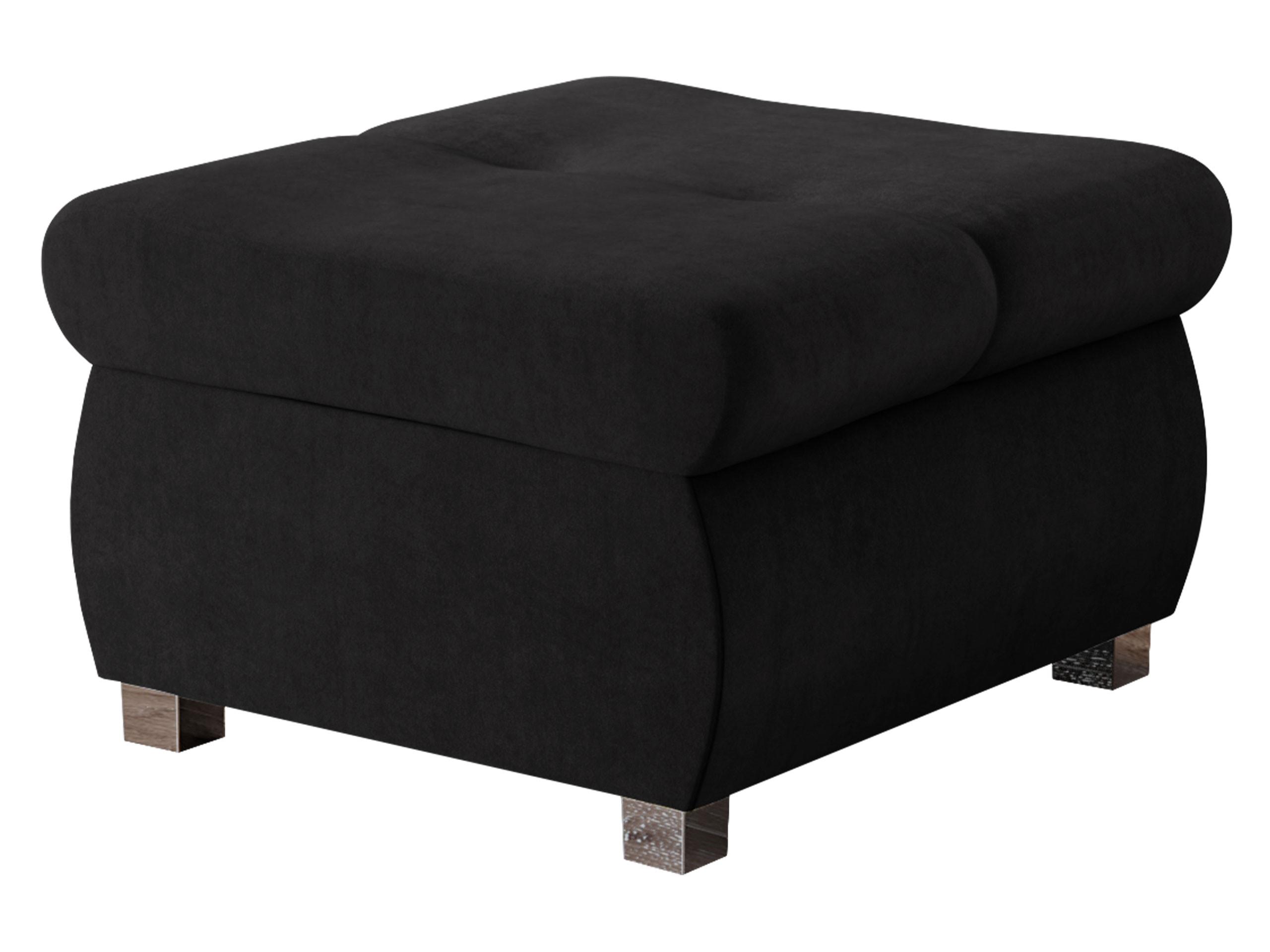POLSTERHOCKER Orkan Klein - Silberfarben/Schwarz, Holz/Textil (60/39/60cm) - MIRJAN24