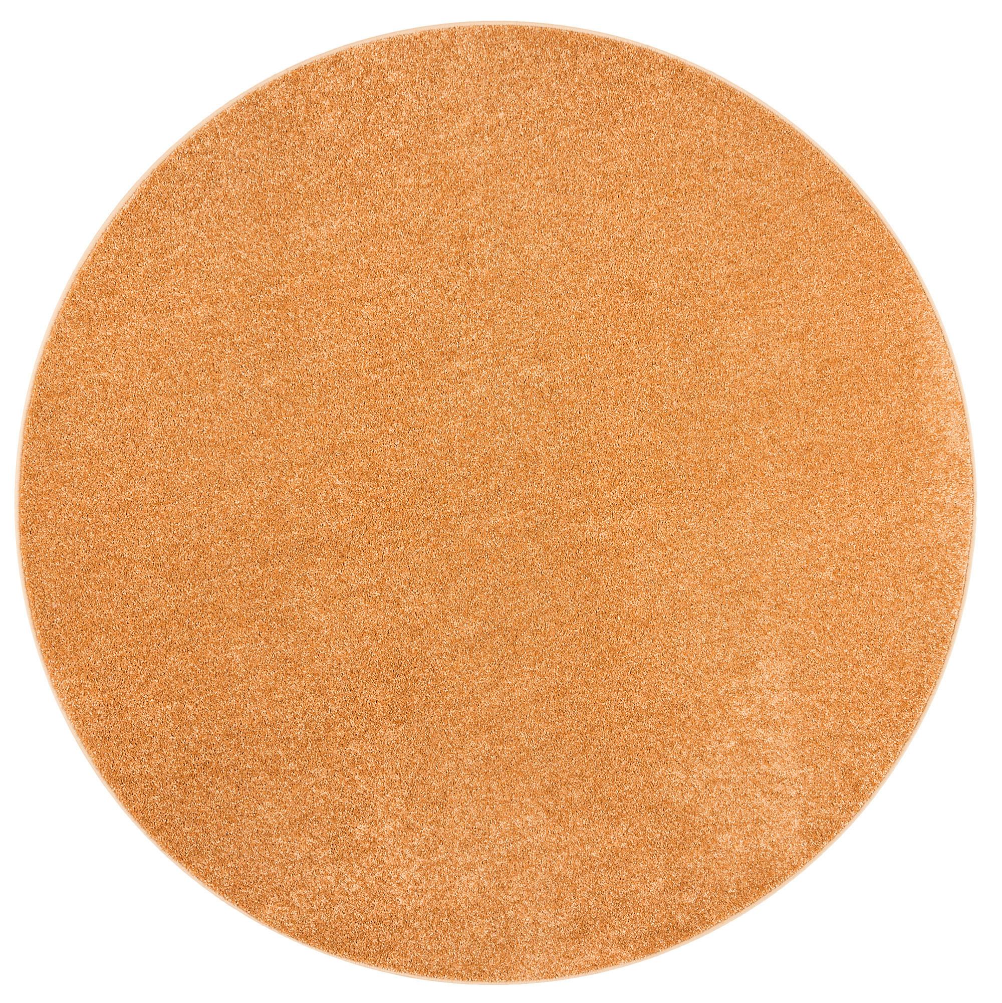 HOCHFLOR VELOURS TEPPICH LUNA RUND - Terracotta, Textil (160/160cm) - Snapstyle