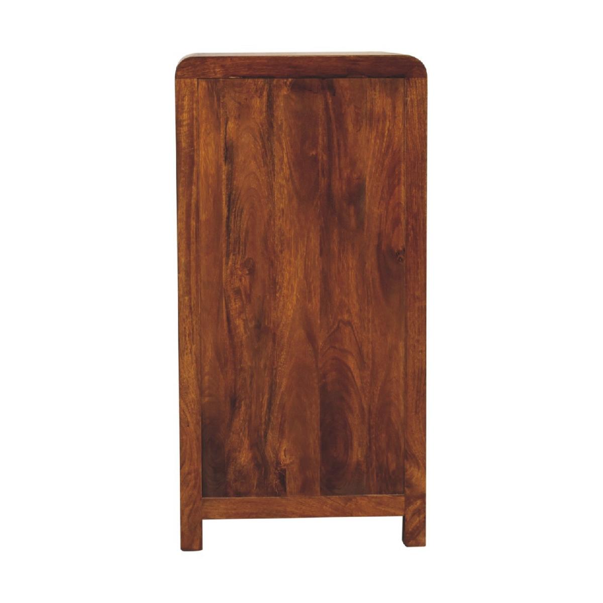 TALLBOY Aspen mit 5 Schubladen, Braun - Messingfarben/Braun, Mangoholz/Holz (45/90/35cm) - Artisan Furniture