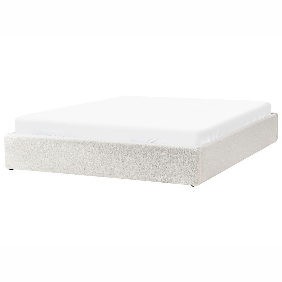 BETT mit Stauraum 180/200 cm Cremeweiß Dinan - Weiß, Textil (180/200cm) - Beliani