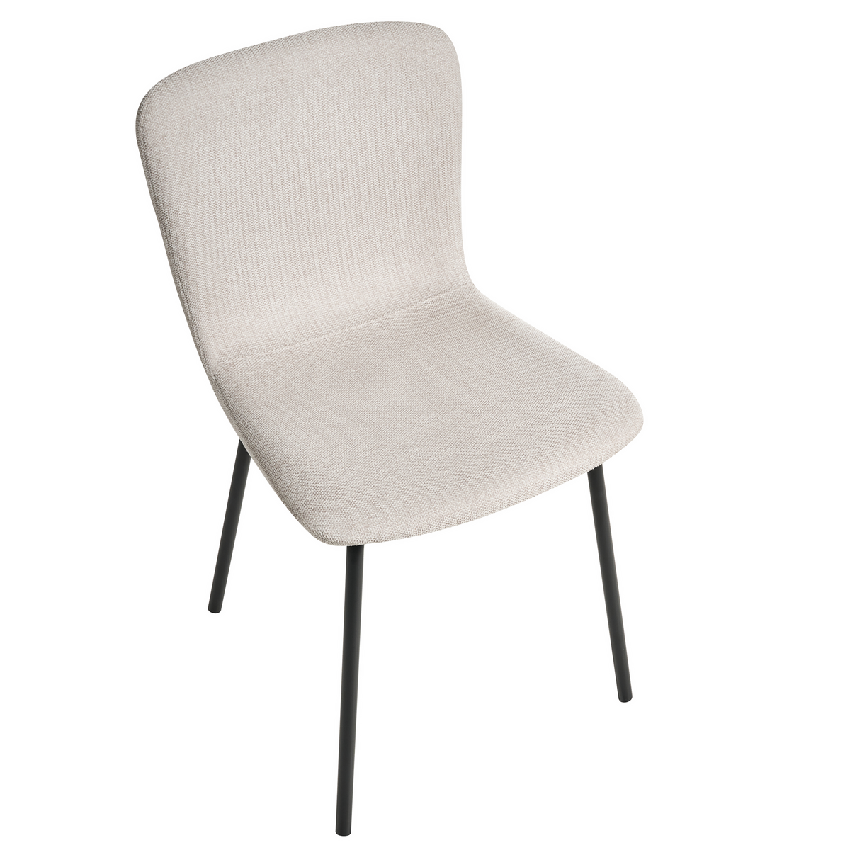 ESSZIMMERSTUHL 4er-Set Hellbeige Caldwell - Weiß, Textil (45/80/46cm) - Beliani