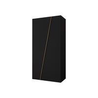 DREHTÜRENSCHRANK Zen 100 cm - Goldfarben/Schwarz, Holzwerkstoff/Kunststoff (100/202/50cm) - MIRJAN24
