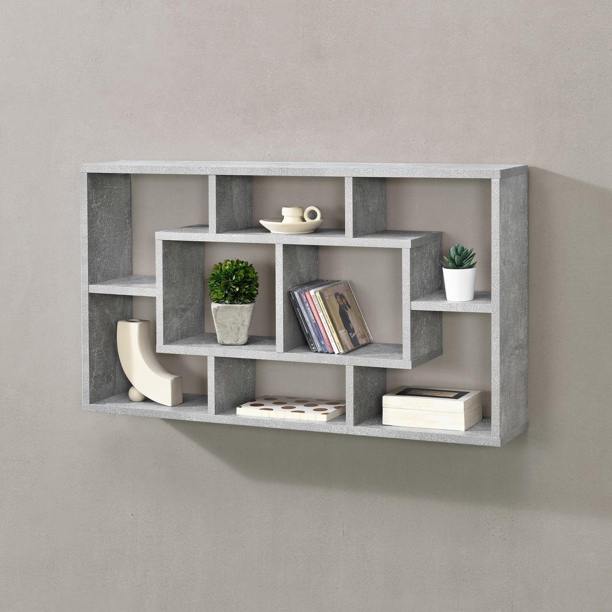 WANDREGAL Saputit - Grau, Holzwerkstoff (85/48/16cm) - [en.casa]