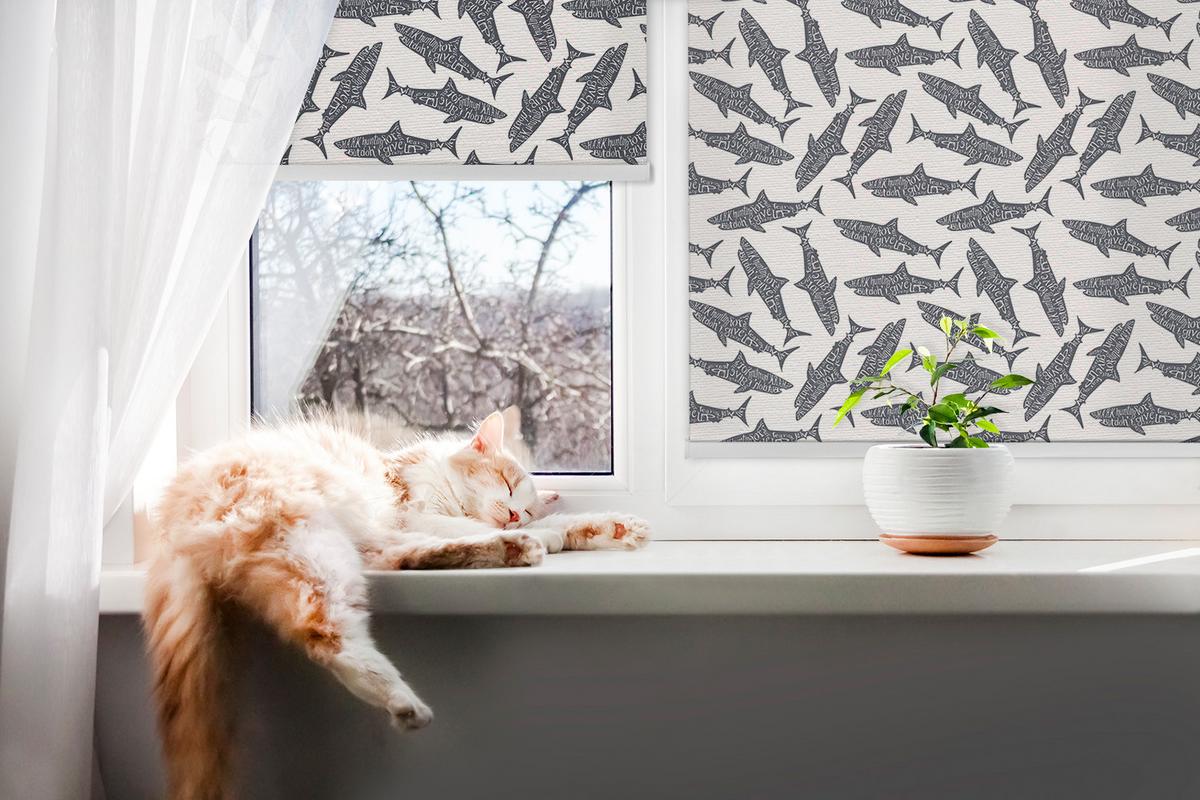 INNENROLLO - Fensterrollo - Rollo - 70x140 cm - Haie - Schwarz, Kunststoff (70/140/0.5cm) - TULUP