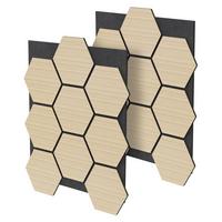 AKUSTIKPANEEL 2er Set Schallschutzplatten Hexagon Eiche Holzoptik 66x81x2 cm aus Filz - Hellbraun, Holzwerkstoff (2.1/81.1/66.6cm) - ML-DESIGN