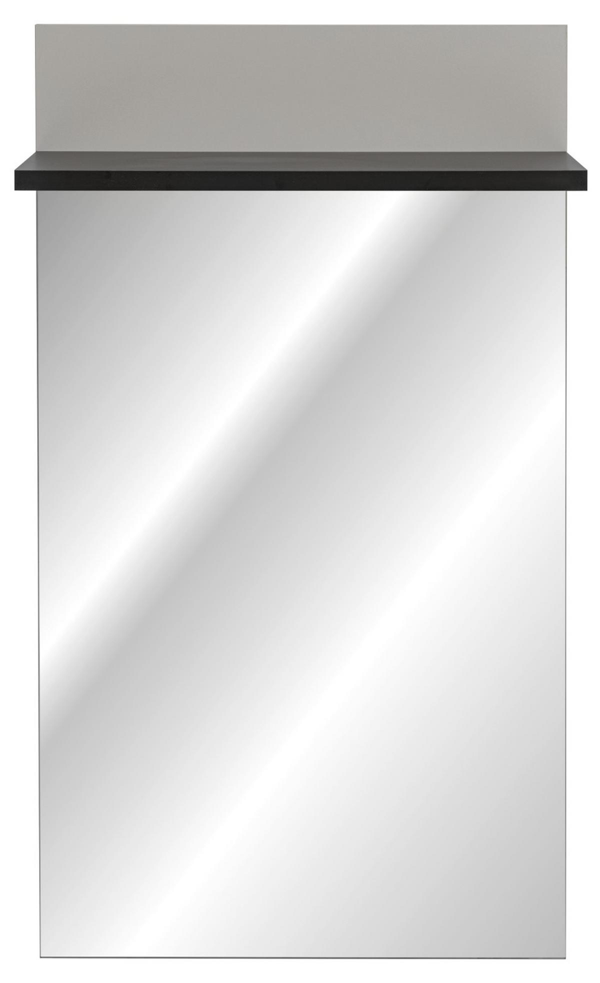 GARDEROBENSPIEGEL Kaschmir, schwarz 60 x 107 cm, Flurspiegel mit Ablage - Kaschmir/Schwarz, Glas/Holzwerkstoff (60/107/28cm) - Inn.Furn