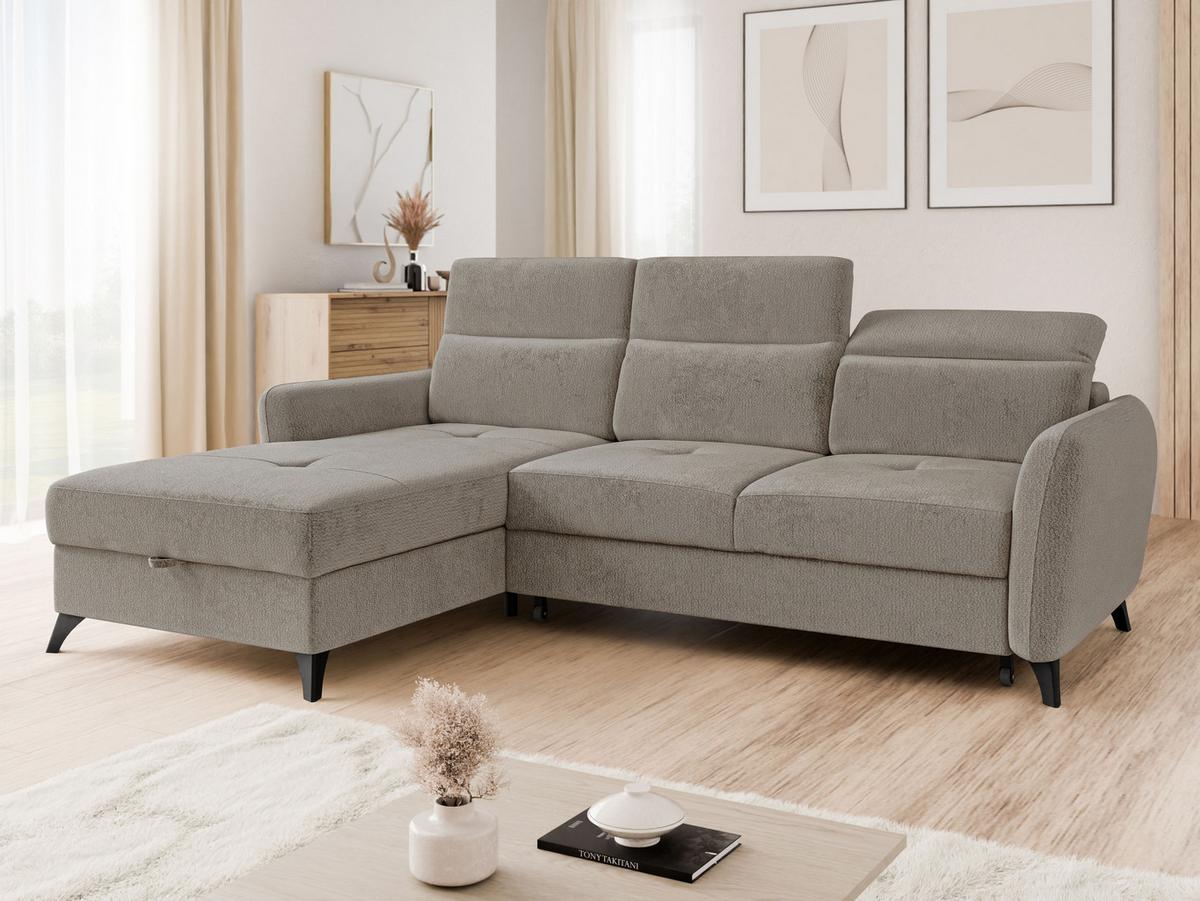 ECKSOFA Talia, Seite: Links LC-2R - Hellbraun/Schwarz, Holz/Kunststoff (238/167cm) - MIRJAN24