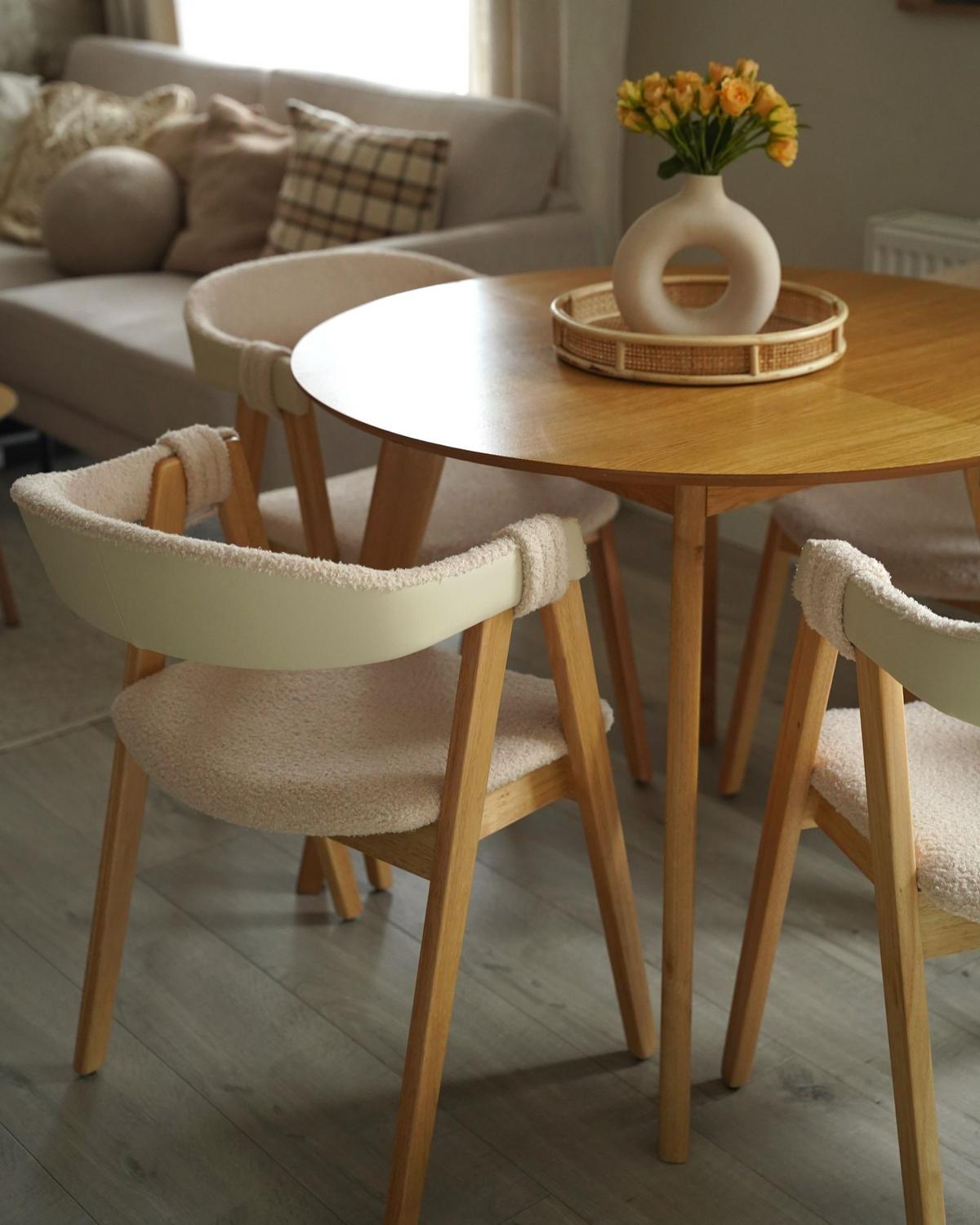 ESSZIMMERSTUHL 2er-Set Hellbeige Day - Beige/Braun, Textil (55/75/57cm) - Beliani
