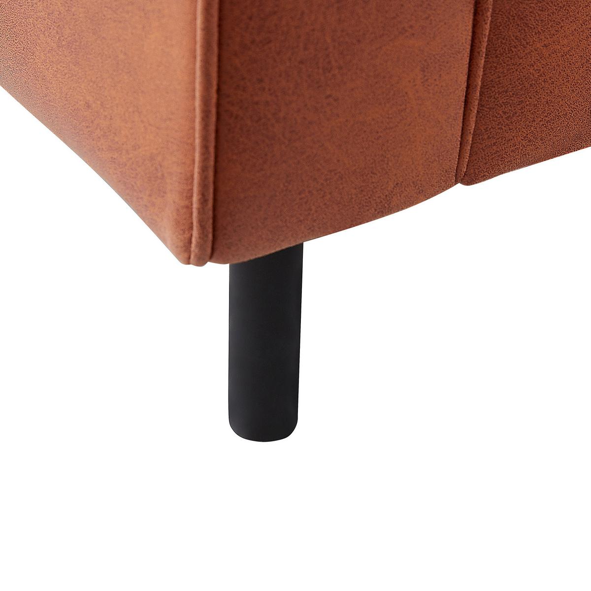 SESSEL Lederoptik goldbraun/schwarz Savalen - Schwarz/Braun, Kunststoff (117/87/91cm) - Beliani