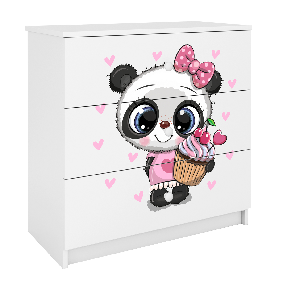 KOMMODE Babydreams Panda 81/81/41 - Weiß, Holzwerkstoff (81/81/41cm) - RAUMHIRSCH FURNITURE