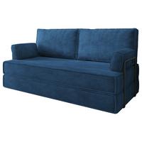 BETTSOFA SILAR aus Schaumstoff Cordstoff Blau Schlaffunktion - Blau, Textil (170/86/80cm) - MASSENO