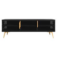 TV-LOWBOARD Modera - Goldfarben/Schwarz, Holzwerkstoff/Metall (180/60/40cm) - MIRJAN24