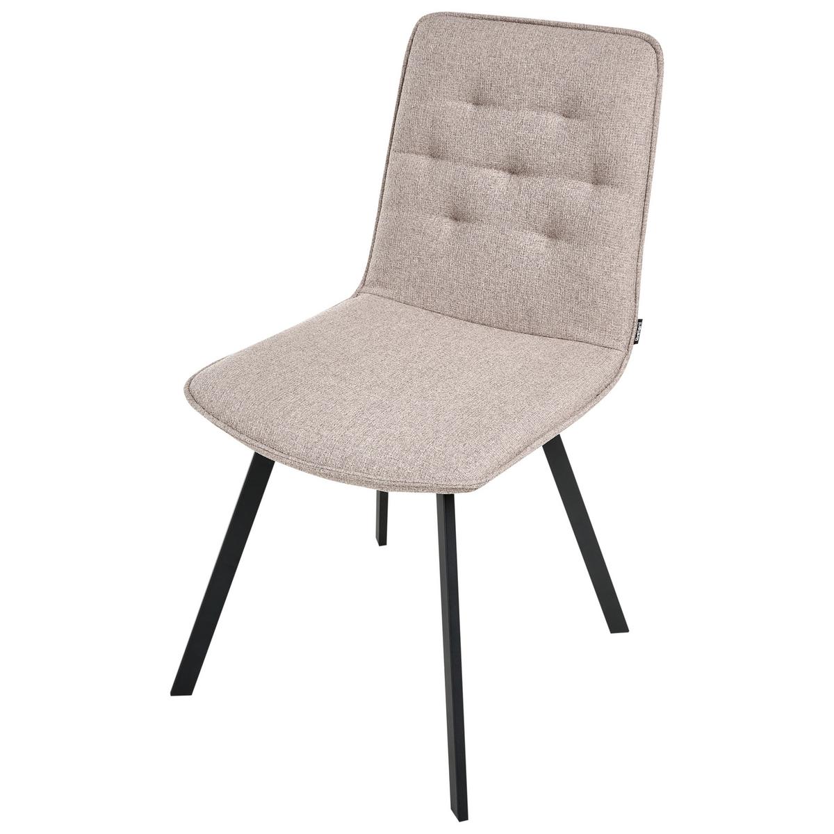 ESSZIMMERSTUHL 2er-Set Stoff Hellbraun Carver - Hellbraun, Textil (47/89/58cm) - Beliani