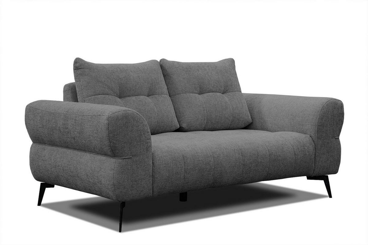 SOFA SALVINI 2-Sitzer, dunkelgrau - Dunkelgrau/Schwarz, Holzwerkstoff/Textil (176/88/99cm) - Wozimo