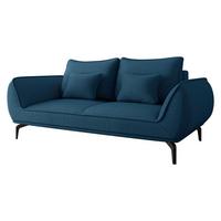 SOFA Cavo 2 - Schwarz/Dunkelblau, Holz/Textil (208/86/118cm) - MIRJAN24