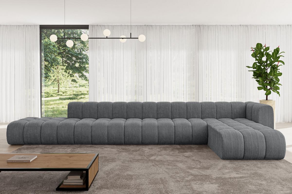 ECKSOFA modulares Sofa Zuvon-L3 - 478x177x70 cm Dunkelgrau - Dunkelgrau, Holzwerkstoff/Textil (478/177cm) - ALTDECOR