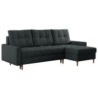 ECKSOFA Colin Struktur Dunkelgrau - Dunkelgrau/Braun, Holz/Textil (220/140cm) - MKS