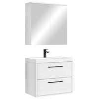 BADMÖBEL-SET Florence 3 Teile Weiß Hochglanz - 60 x 35 x 51 cm - Weiß, Holz (60/53/35cm) - Badplaats