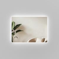 BADSPIEGEL LED abgerundet Kaltweiß Antibeschlag Touch-Schalter 70/50 cm - Transparent, Glas (70/50/3cm) - EMKE