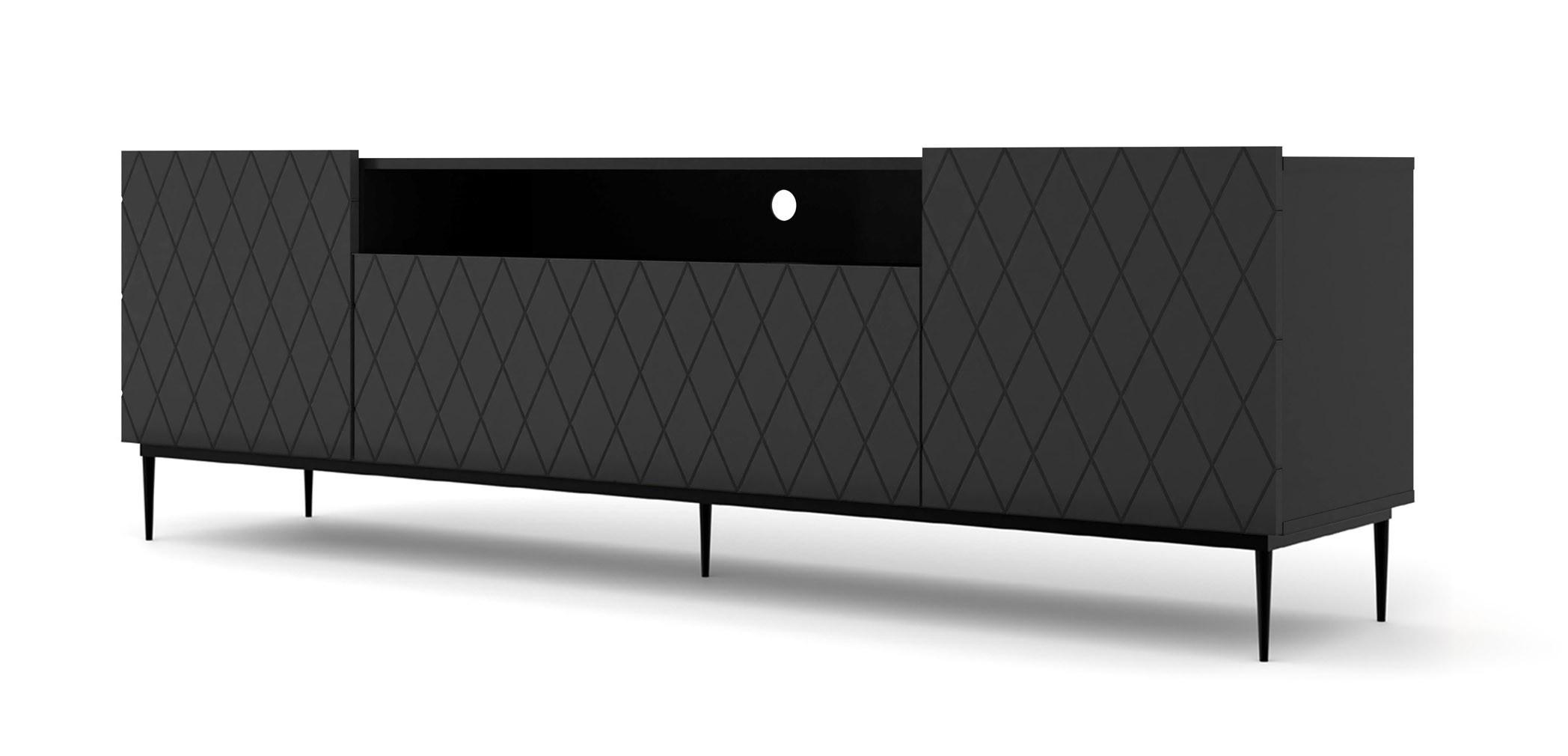 TV LOWBOARD Schwarz, Schwarz 193/60/40 - Anthrazit/Schwarz, Holzwerkstoff (193/60/40cm) - RAUMHIRSCH FURNITURE