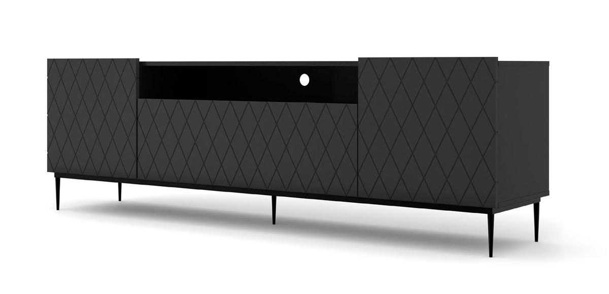 TV LOWBOARD Schwarz, Schwarz 193/60/40 - Schwarz, Holzwerkstoff (193/60/40cm) - RAUMHIRSCH FURNITURE