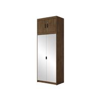 KLEIDERSCHRANK Elena 2D + Schrankaufsatz - Eichefarben/Schwarz, Holzwerkstoff/Kunststoff (90/246/53cm) - MIRJAN24