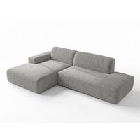 ECKSOFA L Form Didim Duo Hellgrau 288/162/80 cm – stilvolle kleine Eckcouch Links - Hellgrau/Schwarz, Kunststoff/Textil (288/162cm) - AX Living