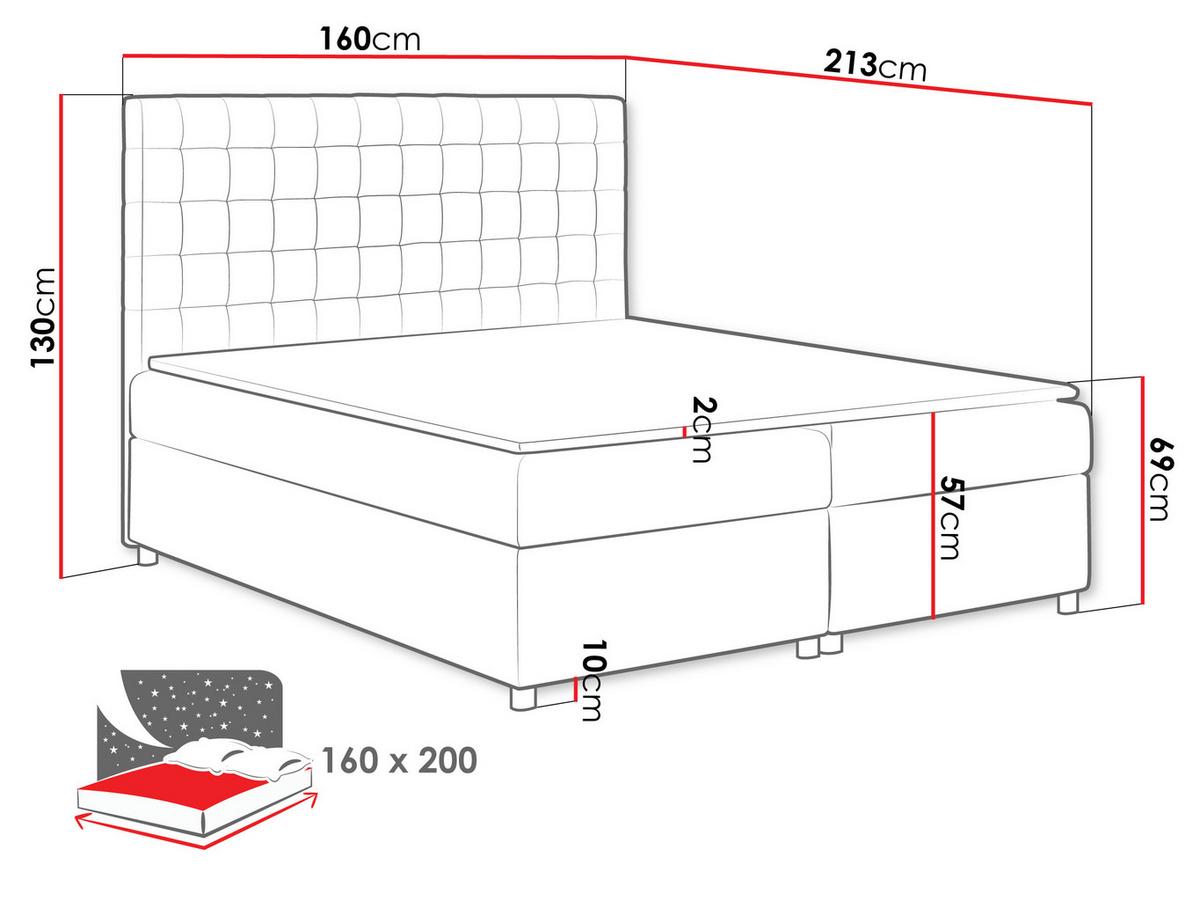 BOXBETT Asti - H3 - Türkis, Holz (160/200cm) - MIRJAN24